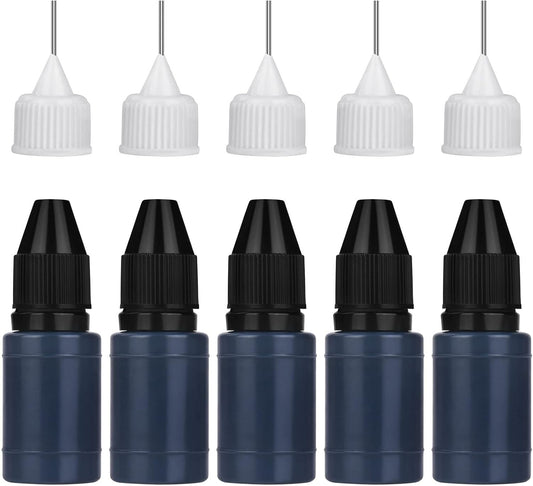 Vicloon Stempelfarbe, 5 X 10Ml Datenschutzstempel Für Stempelkissen, Tinte Nachfüllen, Schwarz